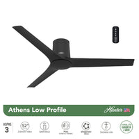 VENTILADOR DE TECHO HUNTER ATHENS LOW PROFILE 52"