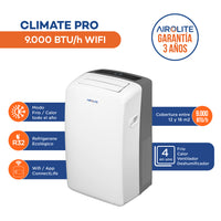 AIRE ACONDICIONADO PORTÁTIL AIROLITE CLIMATE PRO- 9000 BTU WIFI