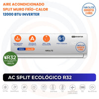 AIRE ACONDICIONADO SPLIT MURO FRÍO-CALOR 12000 BTU INV AIROLITE