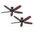 PACK X2 VENTILADOR DE TECHO HUNTER BUILDER ELITE BRONCE 52"