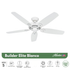 VENTILADOR DE TECHO HUNTER BUILDER ELITE BLANCO 52"