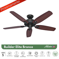 VENTILADOR DE TECHO HUNTER BUILDER ELITE BRONCE 52"