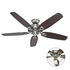 VENTILADOR DE TECHO HUNTER 52" MOD. BUILDER'S PLUS