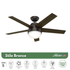VENTILADOR DE TECHO HUNTER STILE BRONCE 46"