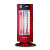 Vista frontal del Calefactor de Fibra de Carbono HC900 de Airolite en color rojo.