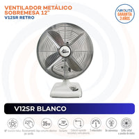 VENTILADOR SOBREMESA RETRO V12SR BLANCO