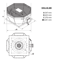Ventilador Centrífugo de Tejado Airolite VKVz 4E 280